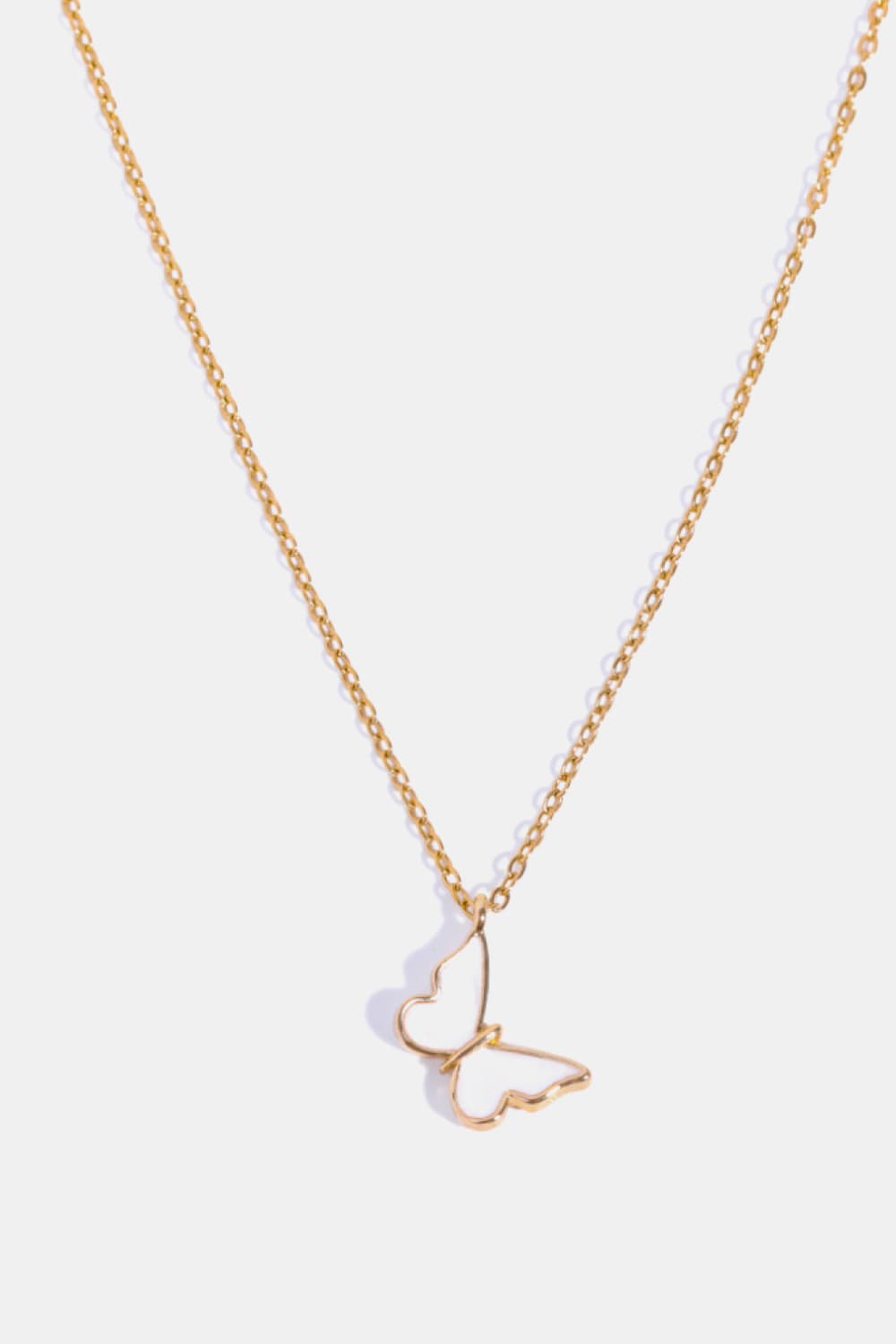 Butterfly Pendant Copper 14K Gold-Plated Necklace